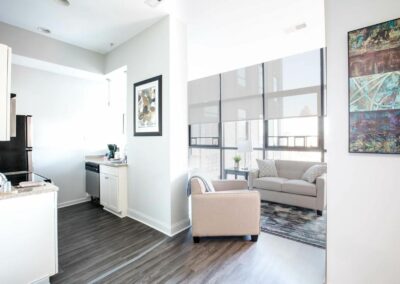 Well lit apartment home with hardwood style flooring in Rittenhouse Square at The Pepper Building