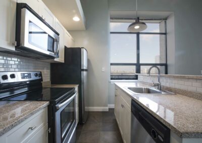 Apartment galley kitchen in Rittenhouse Square at The Pepper Building