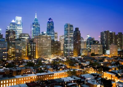 Philadelphia, PA skyline at night